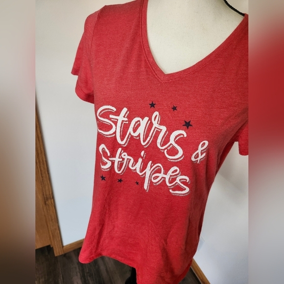 Sonima Stars & Stripes USA Red Women's T Shirt - Picture 2 of 4